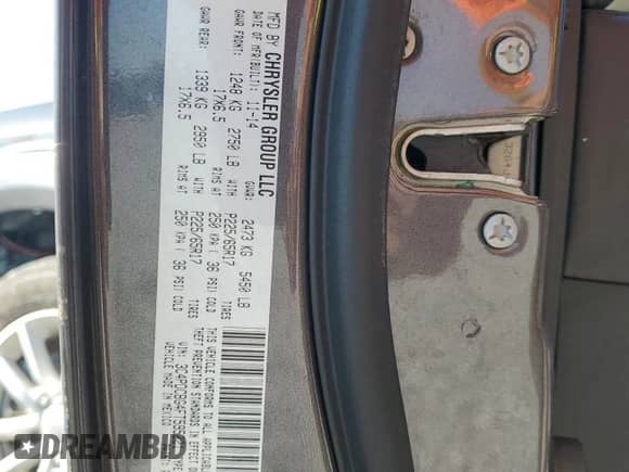 2015 Dodge Journey SXT с VIN 3C4PDCBG4FT595221, выставлен на аукционе Copart как лот 81013555 с пробегом 108 636 миль миль и Списание • Salvage title. История ставок и продаж доступна на DreamBid. Изображение 14.