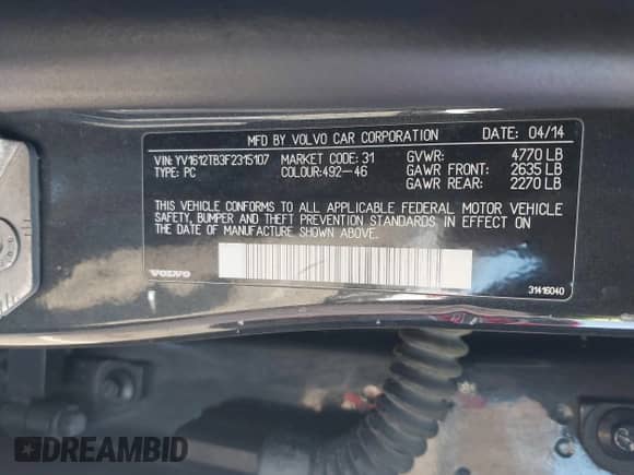 2015 Volvo S60 T5 Premier с VIN YV1612TB3F2315107, выставлен на аукционе IAAI как лот 41911081 с пробегом 121 149 миль миль и . История ставок и продаж доступна на DreamBid. Изображение 9.