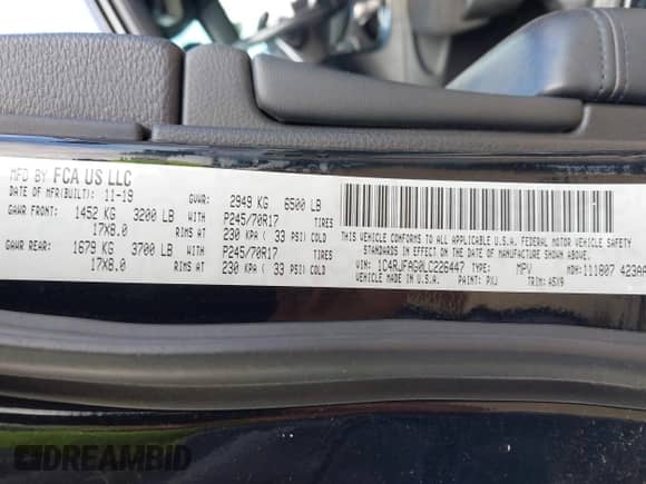 2020 Jeep Grand Cherokee Laredo E with VIN 1C4RJFAG0LC226447, listed as a IAAI auction lot 42598801 with 38,558 mi miles and . Bid and sale history available at DreamBid. Image 9.