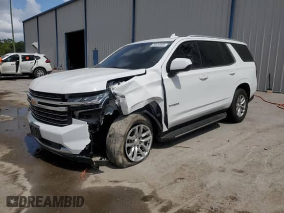 2021 Chevrolet Tahoe LT с VIN 1GNSCNKDXMR370619, выставлен на аукционе Copart как лот 54683085 с пробегом 90 950 миль миль и Списание • Salvage title. История ставок и продаж доступна на DreamBid. Изображение 1.