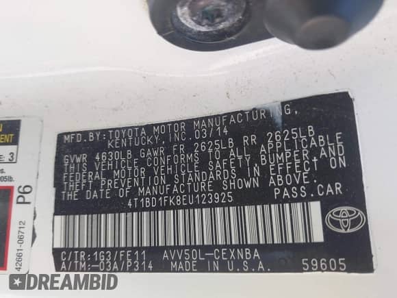 2014 Toyota Camry LE с VIN 4T1BD1FK8EU123925, выставлен на аукционе IAAI как лот 43106331 с пробегом 267 684 миль миль и . История ставок и продаж доступна на DreamBid. Изображение 9.