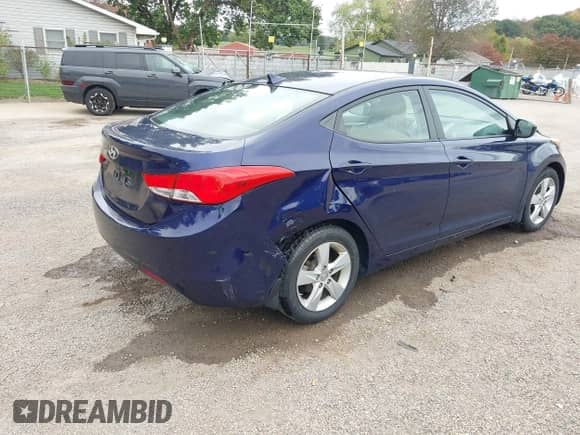 2013 Hyundai Elantra GLS with VIN 5NPDH4AE5DH274704, listed as a IAAI auction lot 43457111 with 55,372 mi miles and . Bid and sale history available at DreamBid. Image 4.