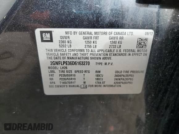 2013 Chevrolet Equinox LT with VIN 2GNFLPE36D6163270, listed as a Copart auction lot 82503485 with 183,956 mi miles and Clean title. Bid and sale history available at DreamBid. Image 14.