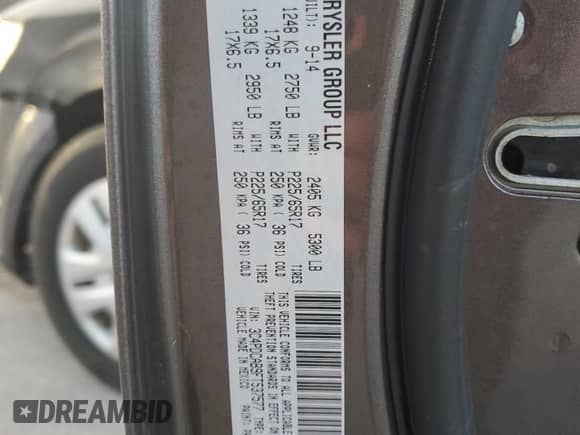 2015 Dodge Journey American Value with VIN 3C4PDCAB9FT537577, listed as a Copart auction lot 81247635 with 147,956 mi miles and Clean title. Bid and sale history available at DreamBid. Image 13.