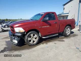 2012 Ram 1500 Tradesman с VIN 3C6JD6AT1CG156723, выставлен на аукционе Copart как лот 89538865 с пробегом 62 156 миль миль и Чистый • Clean title. История ставок и продаж доступна на DreamBid. Изображение 1.