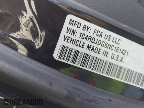 2022 Dodge Durango GT Plus z VIN 1C4RDJDG6NC161421, wystawiony jako IAAI lot #41814071 z przebiegiem 49 136 mil mil oraz . Historia ofert i sprzedaży dostępna na DreamBid. Obrazek 9.