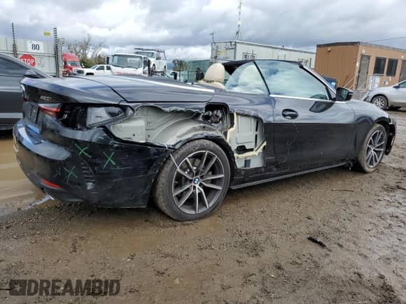 2022 BMW 4 Series 430i with VIN WBA23AT03NCJ32884, listed as a Copart auction lot 48077065 with 12,910 mi miles and Salvage title. Bid and sale history available at DreamBid. Image 3.