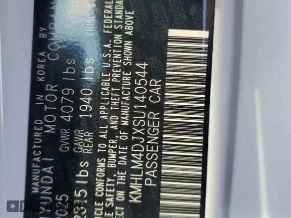 2025 Hyundai Elantra SEL Sport z VIN KMHLM4DJXSU140544, wystawiony jako Copart lot #65227755 z przebiegiem 433 mil mil oraz Szkoda całkowita • Salvage title. Historia ofert i sprzedaży dostępna na DreamBid. Obrazek 12.