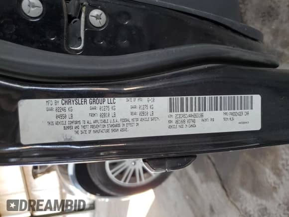 2010 Chrysler 300 Touring с VIN 2C3CA5CV4AH263186, выставлен на аукционе Copart как лот 72085435 с пробегом Не указан миль и Списание • Salvage title. История ставок и продаж доступна на DreamBid. Изображение 12.