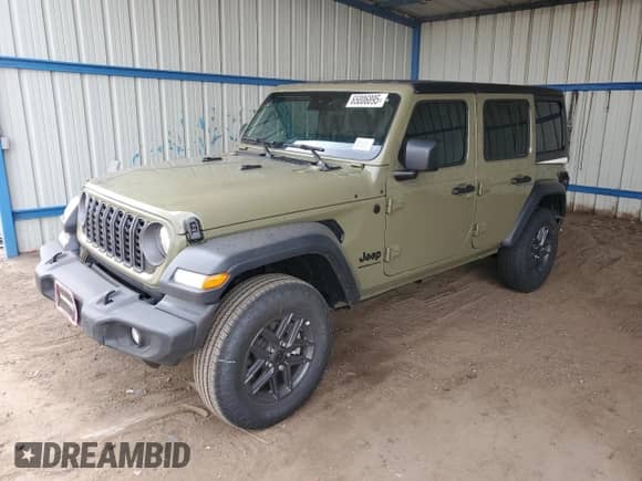 2025 Jeep Wrangler Sport S with VIN 1C4PJXDN2SW521926, listed as a Copart auction lot 65006895 with 341 mi miles and Salvage title. Bid and sale history available at DreamBid. Image 1.