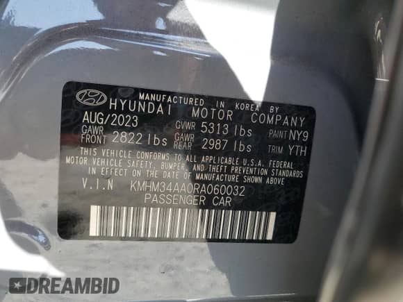 2024 Hyundai Ioniq 6 SEL с VIN KMHM34AA0RA060032, выставлен на аукционе Copart как лот 61447255 с пробегом 16 609 миль миль и Списание • Salvage title. История ставок и продаж доступна на DreamBid. Изображение 13.