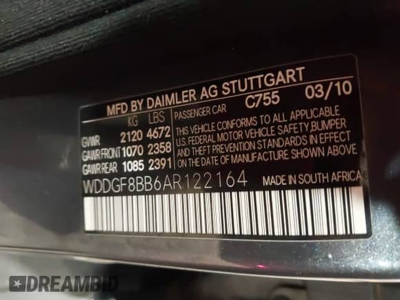 2010 Mercedes-Benz C 300 Sport с VIN WDDGF8BB6AR122164, выставлен на аукционе IAAI как лот 42026446 с пробегом 130 229 миль миль и . История ставок и продаж доступна на DreamBid. Изображение 9.