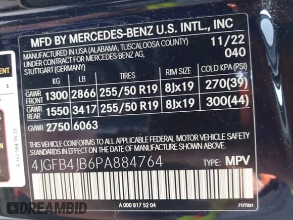 2023 Mercedes-Benz GLE 350 with VIN 4JGFB4JB6PA884764, listed as a IAAI auction lot 43272944 with 23,746 mi miles and . Bid and sale history available at DreamBid. Image 9.