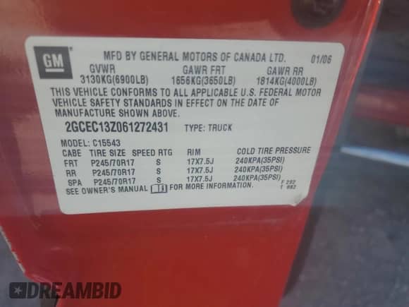 2006 Chevrolet Silverado 1500 LT1 с VIN 2GCEC13Z061272431, выставлен на аукционе Copart как лот 86782395 с пробегом 339 887 миль миль и Списание • Salvage title. История ставок и продаж доступна на DreamBid. Изображение 12.