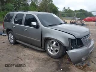 2012 Chevrolet Tahoe LTZ with VIN 1GNSCCE00CR189878, listed as a IAAI auction lot 43297739 with 129,423 mi miles and . Bid and sale history available at DreamBid. Image 1.