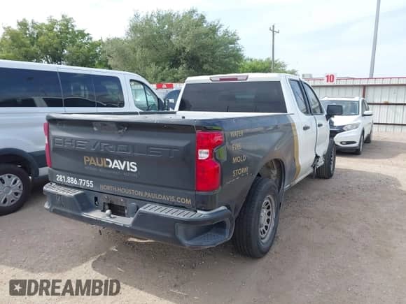 2020 Chevrolet Silverado 1500 Work Truck with VIN 1GCRWAEF4LZ281857, listed as a IAAI auction lot 42062829 with Not provided miles and . Bid and sale history available at DreamBid. Image 4.