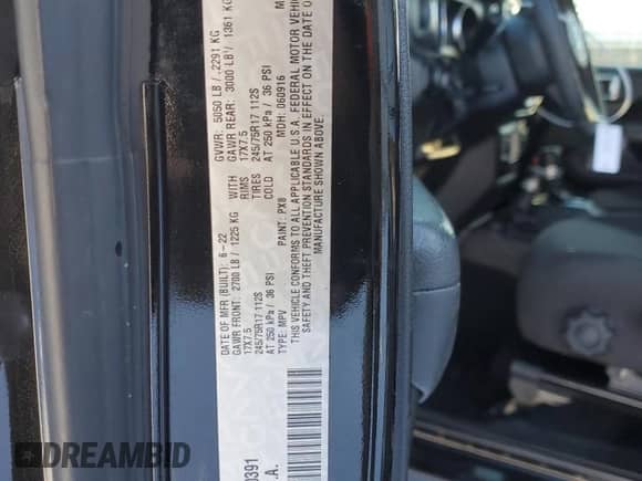 2022 Jeep Wrangler Sport с VIN 1C4HJXAG8NW200391, выставлен на аукционе Copart как лот 88103415 с пробегом 32 085 миль миль и Списание • Salvage title. История ставок и продаж доступна на DreamBid. Изображение 13.