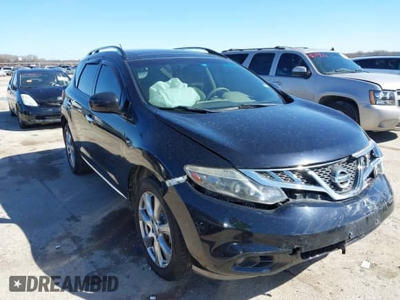 2014 Nissan Murano SL with VIN JN8AZ1MU1EW400591, listed as a IAAI auction lot 41717711 with 158,431 mi miles and . Bid and sale history available at DreamBid. Image 1.