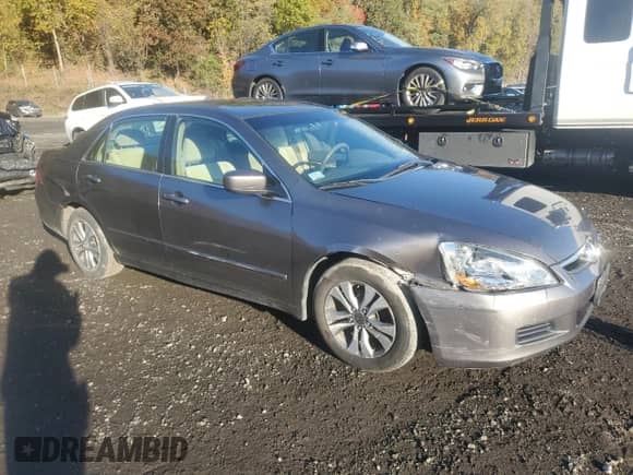 2007 Honda Accord EX with VIN 1HGCM56727A130158, listed as a Copart auction lot 87408625 with 201,956 mi miles and Salvage title. Bid and sale history available at DreamBid. Image 4.