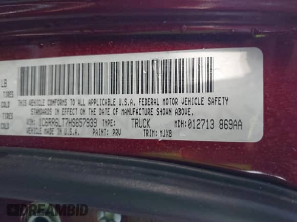 2017 Ram 1500 Big Horn z VIN 1C6RR6LT7HS657939, wystawiony jako IAAI lot #41235870 z przebiegiem 129 016 mil mil oraz . Historia ofert i sprzedaży dostępna na DreamBid. Obrazek 9.