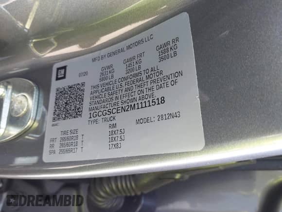 2021 Chevrolet Colorado 2WD LT z VIN 1GCGSCEN2M1111518, wystawiony jako IAAI lot #43166161 z przebiegiem 21 197 mil mil oraz . Historia ofert i sprzedaży dostępna na DreamBid. Obrazek 9.