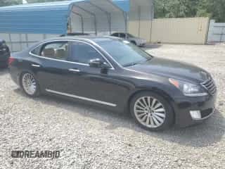 2014 Hyundai Equus Signature with VIN KMHGH4JH4EU074679, listed as a Copart auction lot 56581505 with 118,846 mi miles and Salvage title. Bid and sale history available at DreamBid. Image 4.