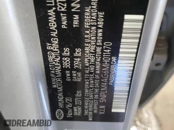 2021 Hyundai Elantra SEL с VIN 5NPLM4AG6MH011470, выставлен на аукционе Copart как лот 85168145 с пробегом 16 933 миль миль и Списание • Salvage title. История ставок и продаж доступна на DreamBid. Изображение 13.