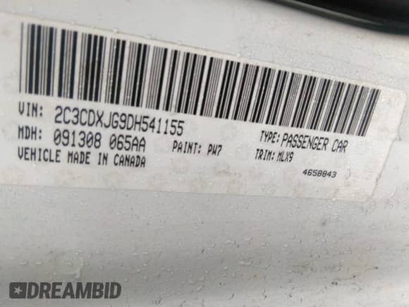 2013 Dodge Charger SXT with VIN 2C3CDXJG9DH541155, listed as a IAAI auction lot 41123246 with 118,392 mi miles and . Bid and sale history available at DreamBid. Image 9.