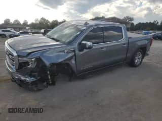 2021 GMC Sierra 1500 SLT with VIN 3GTU9DET1MG225949, listed as a Copart auction lot 81426445 with 103,999 mi miles and Salvage title. Bid and sale history available at DreamBid. Image 1.