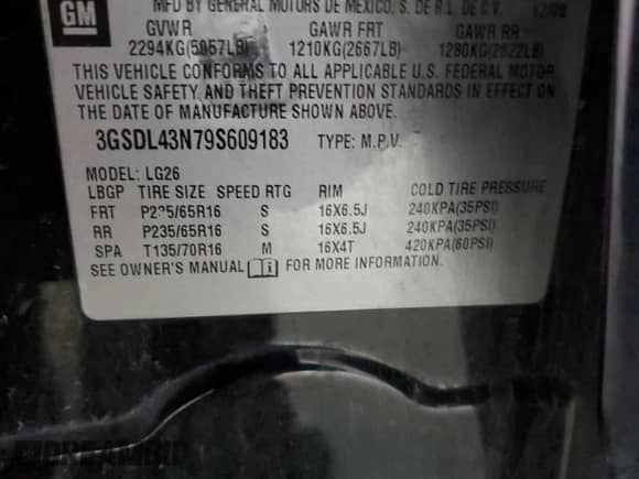 2009 Saturn VUE XE с VIN 3GSDL43N79S609183, выставлен на аукционе Copart как лот 52552385 с пробегом 140 404 миль миль и Списание • Salvage title. История ставок и продаж доступна на DreamBid. Изображение 12.