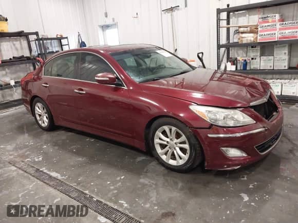 2012 Hyundai Genesis 3.8L with VIN KMHGC4DD9CU179061, listed as a IAAI auction lot 43116010 with 174,553 mi miles and . Bid and sale history available at DreamBid. Image 1.