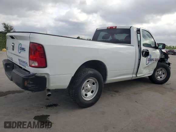 2022 Ram 1500 Tradesman with VIN 3C6JR6DG8NG330452, listed as a Copart auction lot 48117074 with 13,570 mi miles and Salvage title. Bid and sale history available at DreamBid. Image 3.
