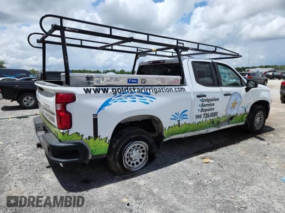 2024 Chevrolet Silverado 1500 Work Truck with VIN 1GCRAAED3RZ270483, listed as a Copart auction lot 66820355 with 22,971 mi miles and Salvage title. Bid and sale history available at DreamBid. Image 3.