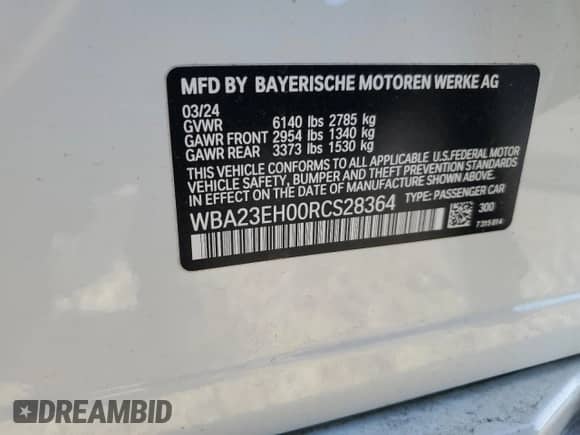 2024 BMW 7 Series 740i z VIN WBA23EH00RCS28364, wystawiony jako Copart lot #81892304 z przebiegiem 9 913 mil mil oraz Szkoda całkowita • Salvage title. Historia ofert i sprzedaży dostępna na DreamBid. Obrazek 14.