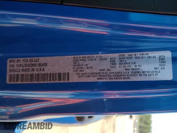 2022 Jeep Wrangler Unlimited Sahara Altitude with VIN 1C4HJXEN3NW185436, listed as a Copart auction lot 68895655 with 44,913 mi miles and Clean title. Bid and sale history available at DreamBid. Image 13.