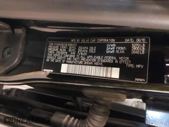 2011 Volvo XC70 3.2L с VIN YV4940BZ2B1096473, выставлен на аукционе IAAI как лот 41666751 с пробегом 134 515 миль миль и . История ставок и продаж доступна на DreamBid. Изображение 9.