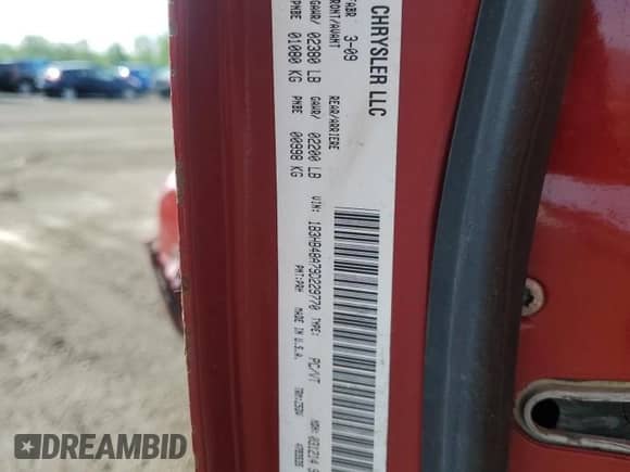 2009 Dodge Caliber SXT with VIN 1B3HB48A79D229770, listed as a Copart auction lot 58482155 with Not provided miles and Salvage title. Bid and sale history available at DreamBid. Image 12.