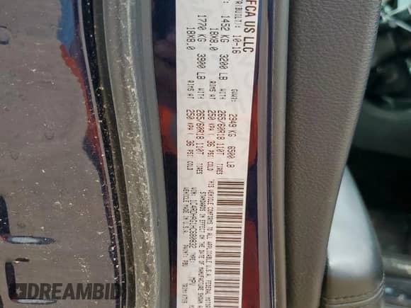 2017 Dodge Durango SXT with VIN 1C4RDHAG1HC680832, listed as a Copart auction lot 68894345 with 131,496 mi miles and Clean title. Bid and sale history available at DreamBid. Image 13.
