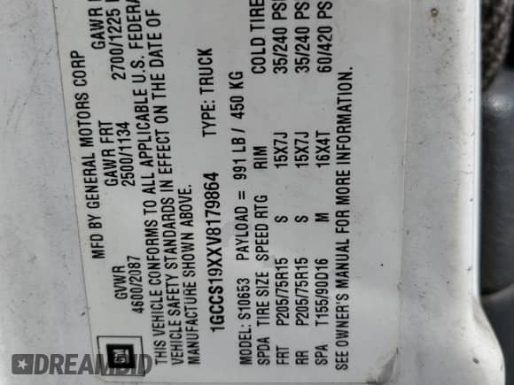1997 Chevrolet S-10 LS с VIN 1GCCS19XXV8179864, выставлен на аукционе Copart как лот 50776345 с пробегом 273 311 миль миль и Списание • Salvage title. История ставок и продаж доступна на DreamBid. Изображение 12.