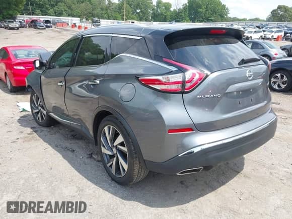 2015 Nissan Murano Platinum with VIN 5N1AZ2MG1FN258466, listed as a IAAI auction lot 42294149 with 74,720 mi miles and . Bid and sale history available at DreamBid. Image 3.