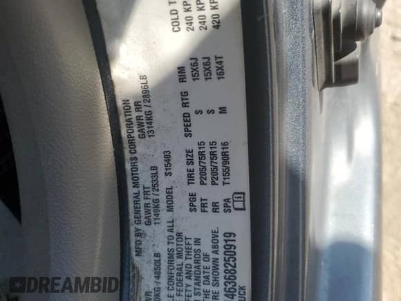 2006 Chevrolet Colorado Work Truck с VIN 1GCCS146368250919, выставлен на аукционе Copart как лот 72081394 с пробегом 119 075 миль миль и Списание • Salvage title. История ставок и продаж доступна на DreamBid. Изображение 12.