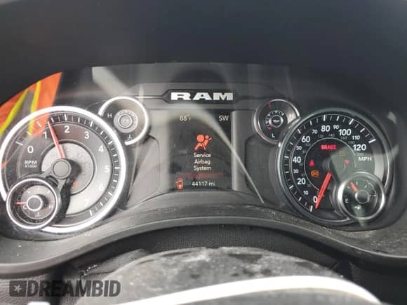 2022 Ram 1500 Big Horn z VIN 1C6RREMTXNN126026, wystawiony jako Copart lot #71054735 z przebiegiem 44 117 mil mil oraz Nie do naprawy • Non repairable. Historia ofert i sprzedaży dostępna na DreamBid. Obrazek 9.