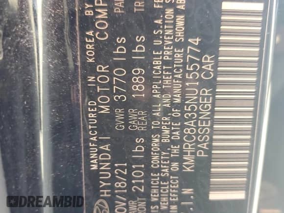 2022 Hyundai Venue SEL с VIN KMHRC8A35NU155774, выставлен на аукционе Copart как лот 54671724 с пробегом 14 161 миль миль и Списание • Salvage title. История ставок и продаж доступна на DreamBid. Изображение 12.