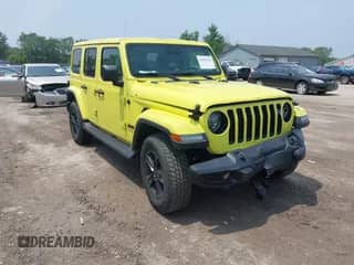 2022 Jeep Wrangler Unlimited Sahara Altitude with VIN 1C4HJXEG7NW215698, listed as a IAAI auction lot 42495138 with 29,142 mi miles and . Bid and sale history available at DreamBid. Image 1.