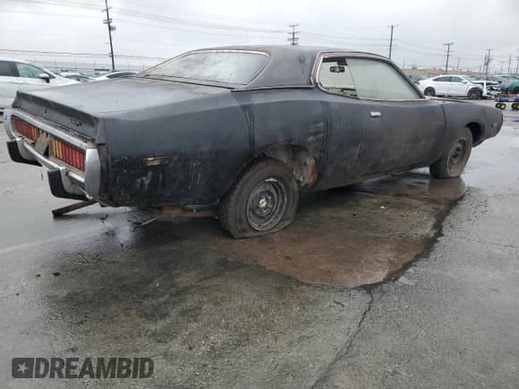 1973 Dodge Charger with VIN WH23G3G245906, listed as a Copart auction lot 42392095 with 26,222 mi miles and Clean title. Bid and sale history available at DreamBid. Image 3.