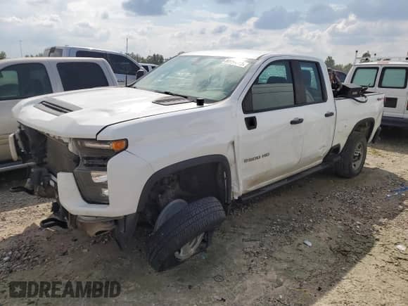 2021 Chevrolet Silverado 2500HD Work Truck with VIN 1GC5YLE75MF307642, listed as a Copart auction lot 80955013 with 80,982 mi miles and Salvage title. Bid and sale history available at DreamBid. Image 1.