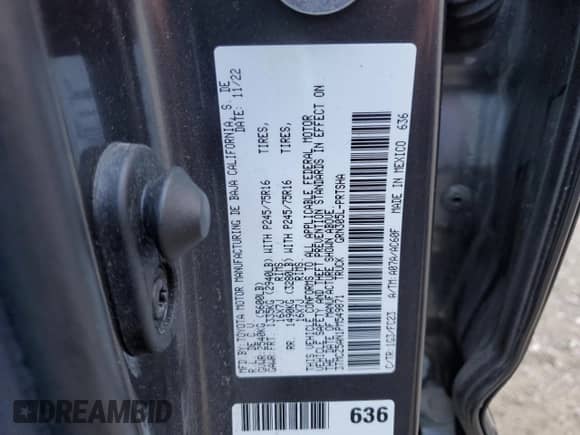 2023 Toyota Tacoma SR z VIN 3TMCZ5AN1PM549871, wystawiony jako Copart lot #68757775 z przebiegiem 34 549 mil mil oraz Szkoda całkowita • Salvage title. Historia ofert i sprzedaży dostępna na DreamBid. Obrazek 12.