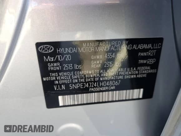 2020 Hyundai Sonata SEL Plus z VIN 5NPEJ4J24LH048067, wystawiony jako Copart lot #84913165 z przebiegiem 88 911 mil mil oraz Szkoda całkowita • Salvage title. Historia ofert i sprzedaży dostępna na DreamBid. Obrazek 12.