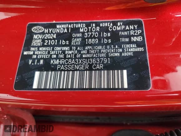 2025 Hyundai Venue SEL с VIN KMHRC8A3XSU363791, выставлен на аукционе Copart как лот 81652515 с пробегом 9 028 миль миль и Списание • Salvage title. История ставок и продаж доступна на DreamBid. Изображение 14.