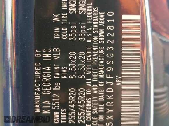 2025 Kia Sorento X-Line SX с VIN 5XYRKDJF9SG322810, выставлен на аукционе Copart как лот 68764035 с пробегом 84 миль миль и Списание • Salvage title. История ставок и продаж доступна на DreamBid. Изображение 13.